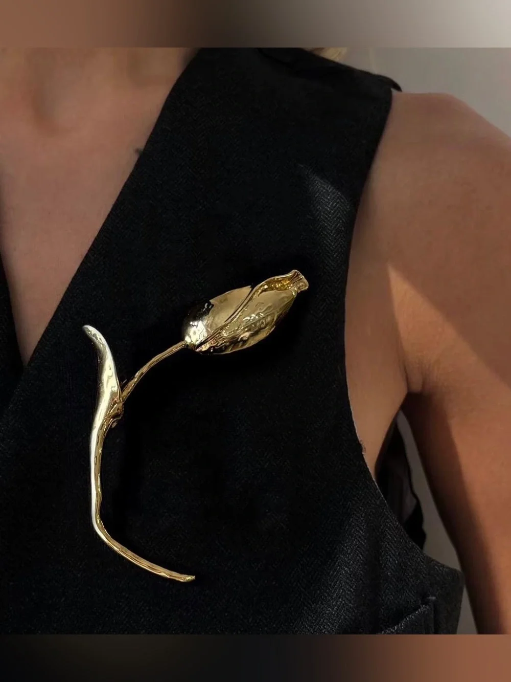 Gold Tulip Brooch Pin - Brooch Pin Accessories